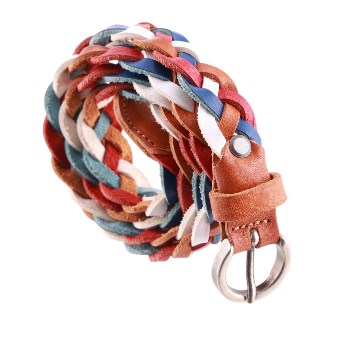 Cintura donna intrecciata in pelle