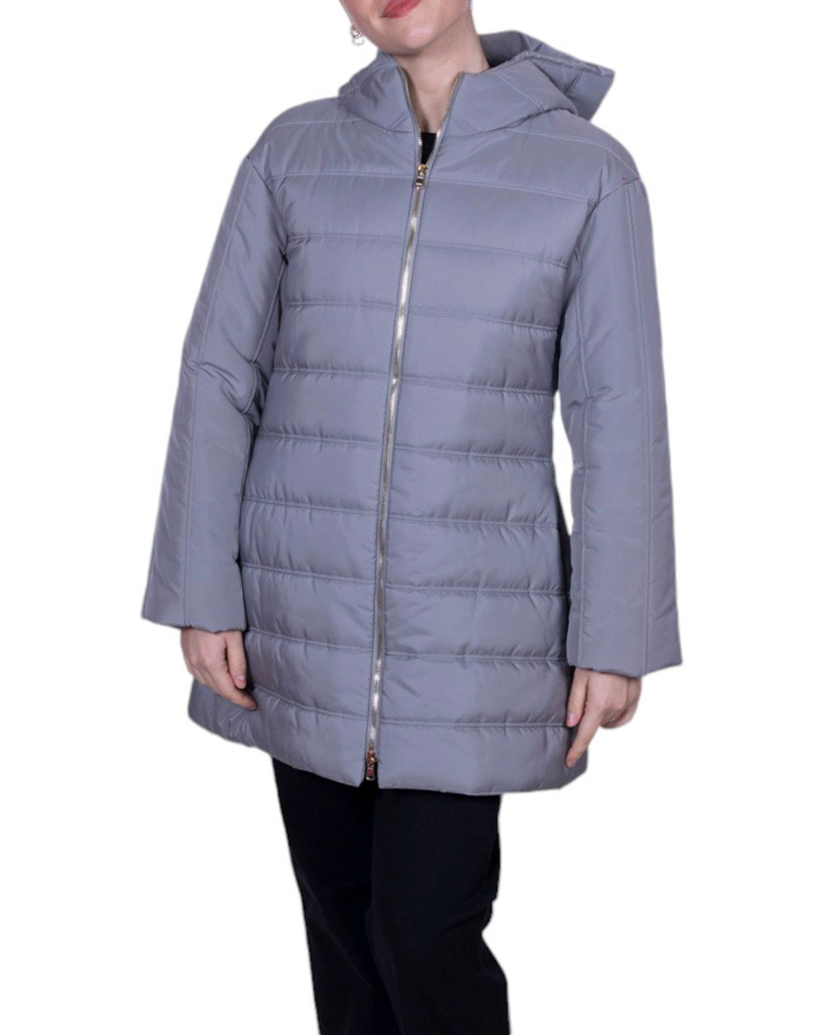 Piumino lungo con cappuccio