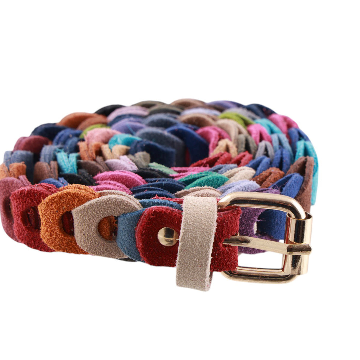 Cintura donna multicolor catenella scamosciata