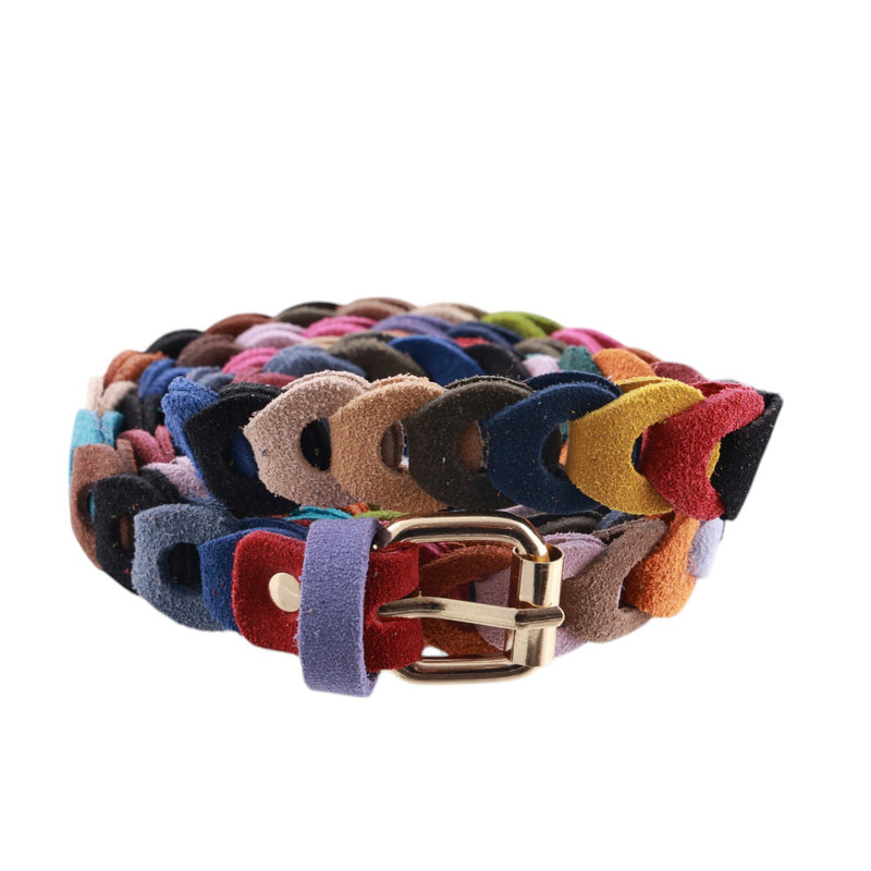 Cintura donna multicolor catenella scamosciata