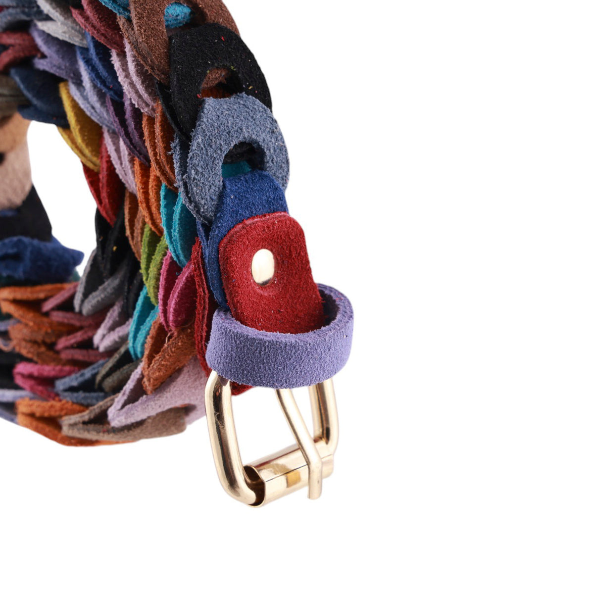 Cintura donna multicolor catenella scamosciata