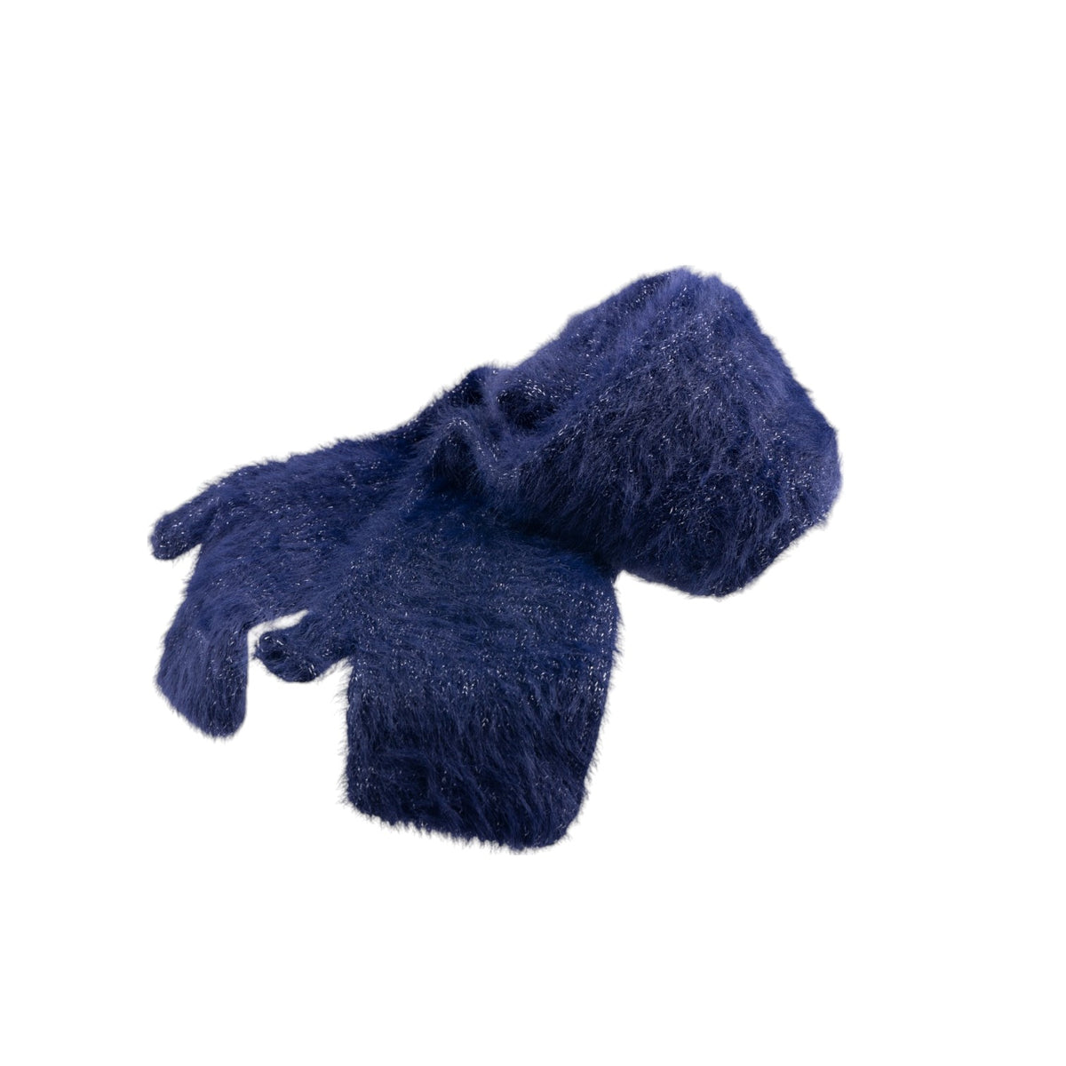 Manicotti in filato lurex morbidi e luminosi con effetto pelliccia brillante