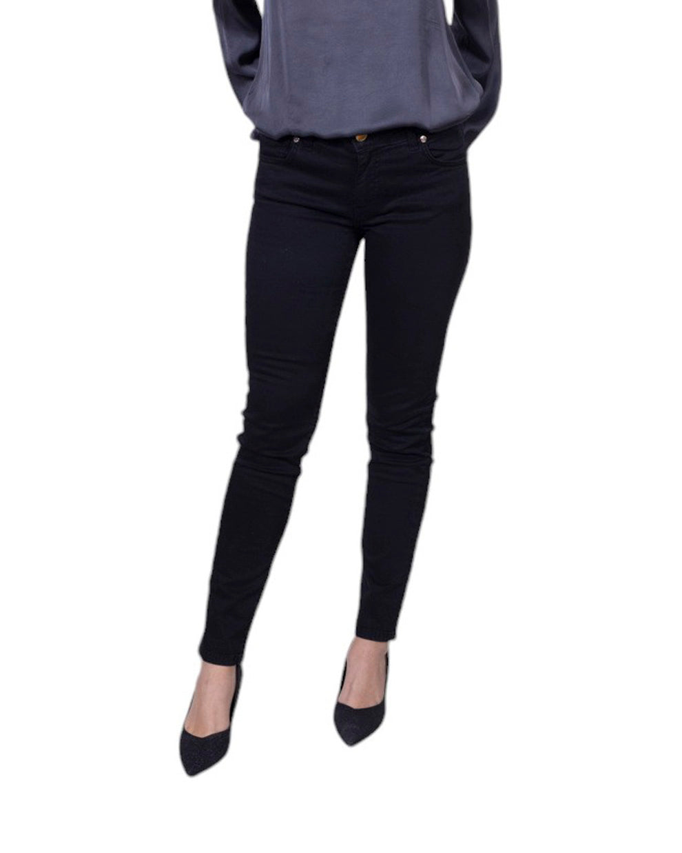 Pantaloni donna cinque tasche in cotone stretch con vestibilità slim fit