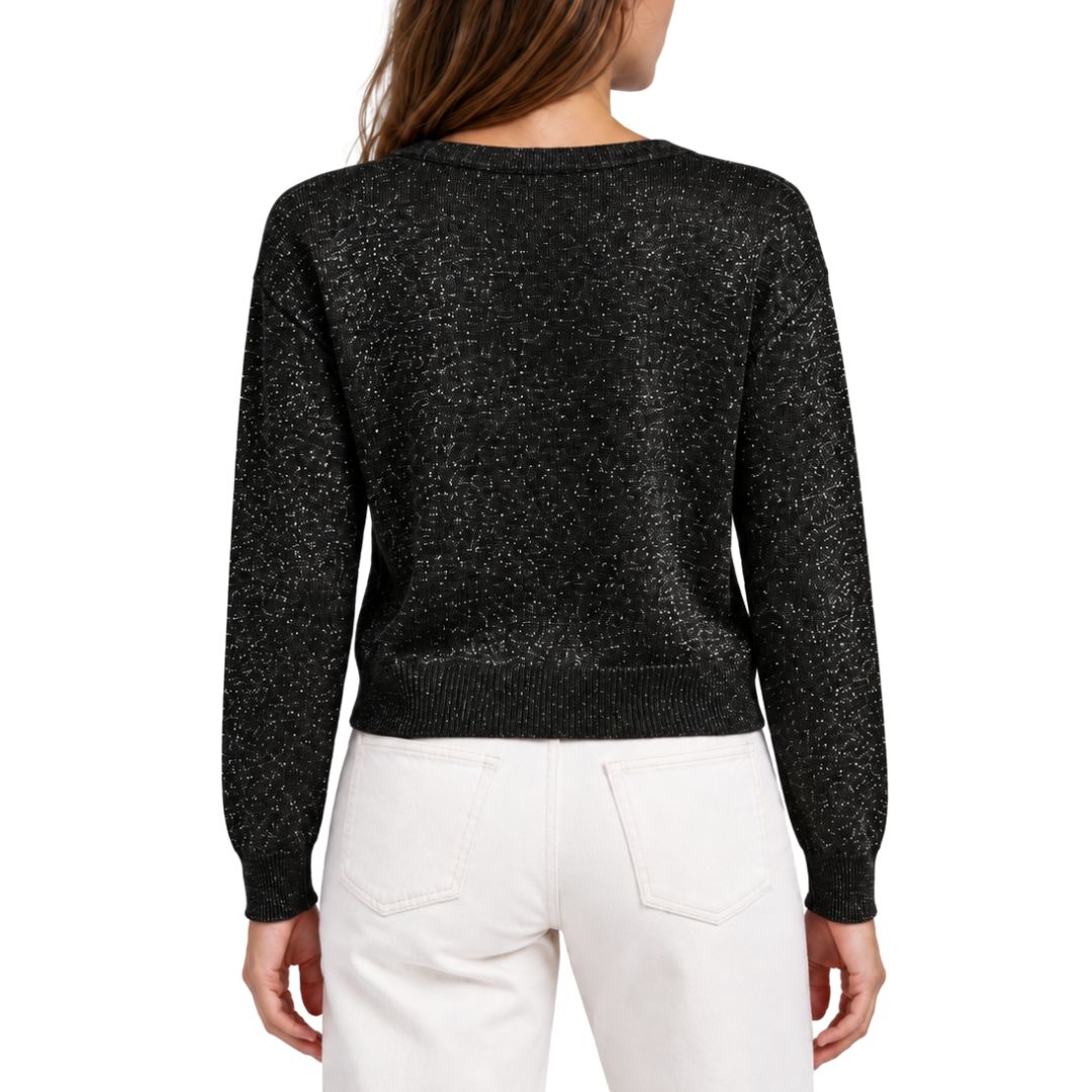Cardigan donna laminato scollo a V