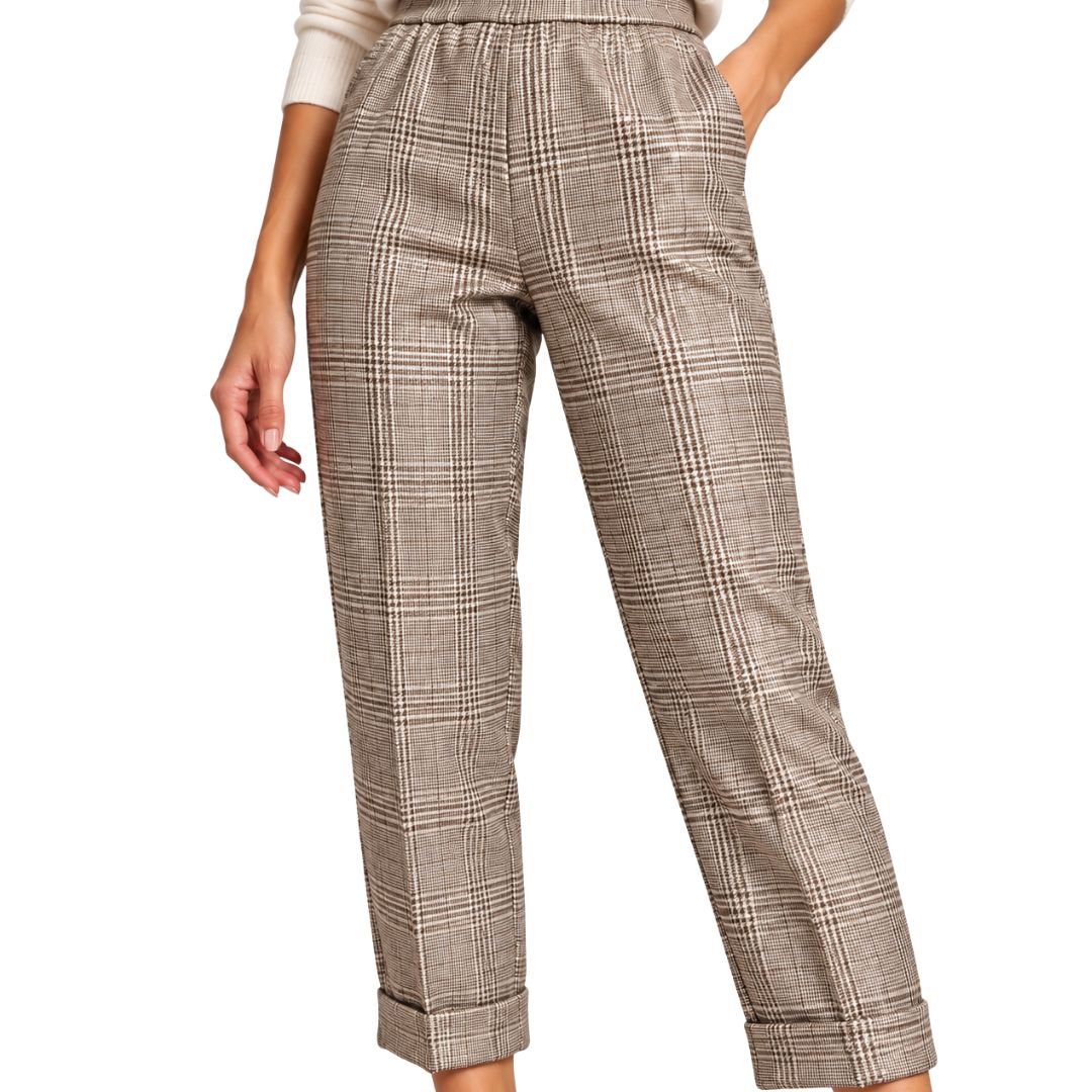 Pantalone donna principe di galles lurex made in Italy