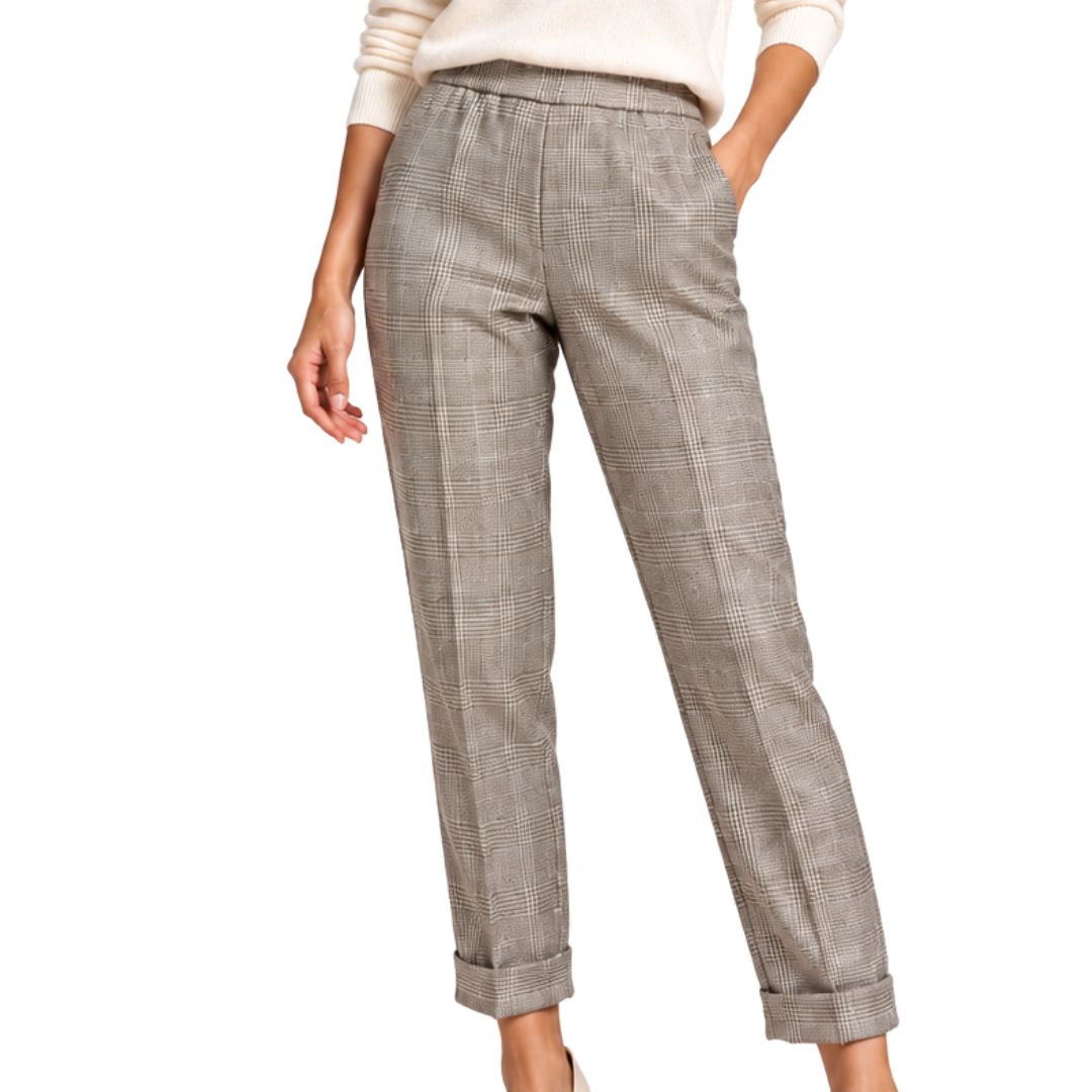 Pantalone donna principe di galles lurex made in Italy