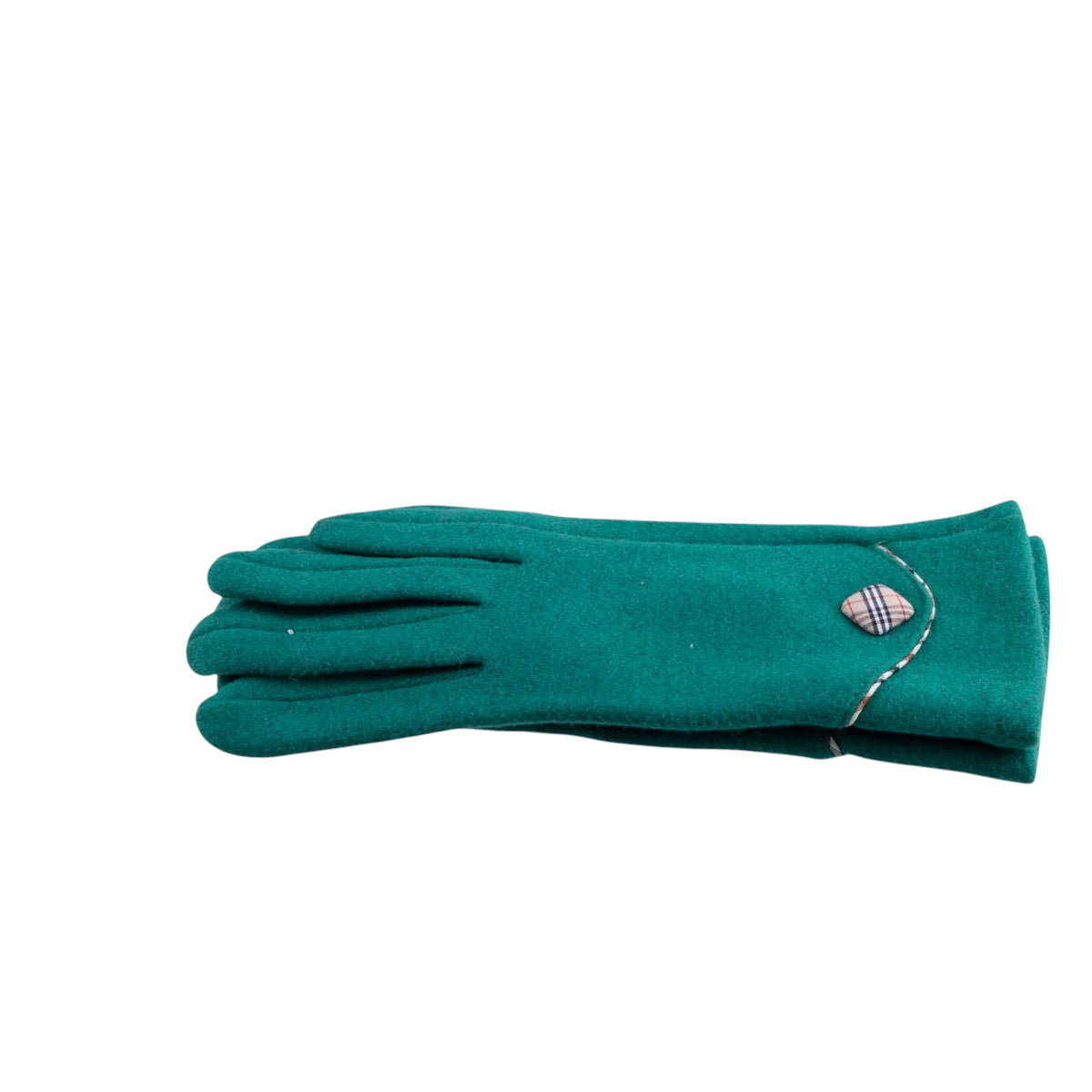 Guanti Touch con Bottoncino profilato misto Lana