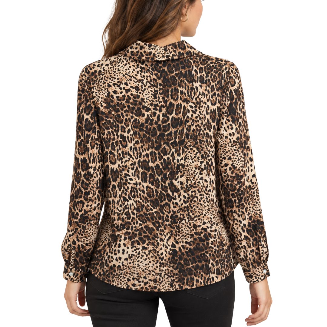 Camicia donna fantasia maculata in viscosa Made in Italy