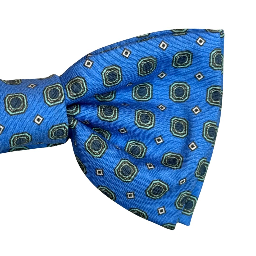 Papillon cotone annodato a mano fantasia quadrati Centopercento Camicie Made in