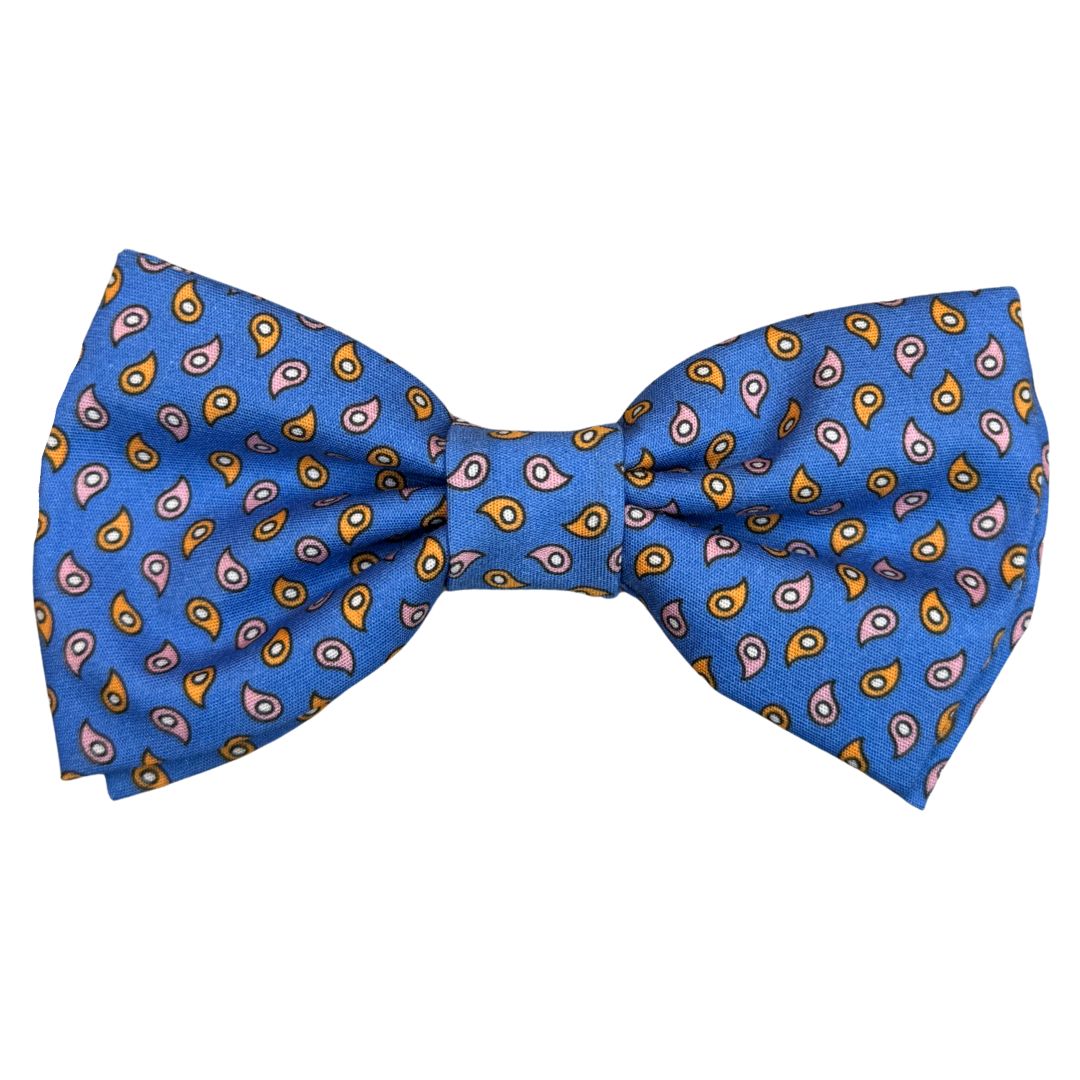 Papillon cotone annodato a mano fantasia gocce realizzato con cura sartoriale