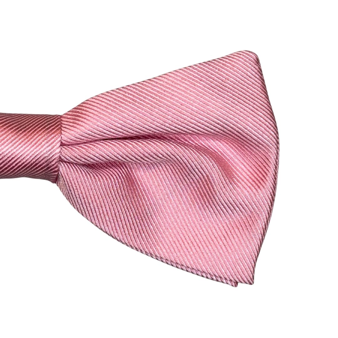 Papillon annodato a mano regolabile in seta motivo twill tinta unita