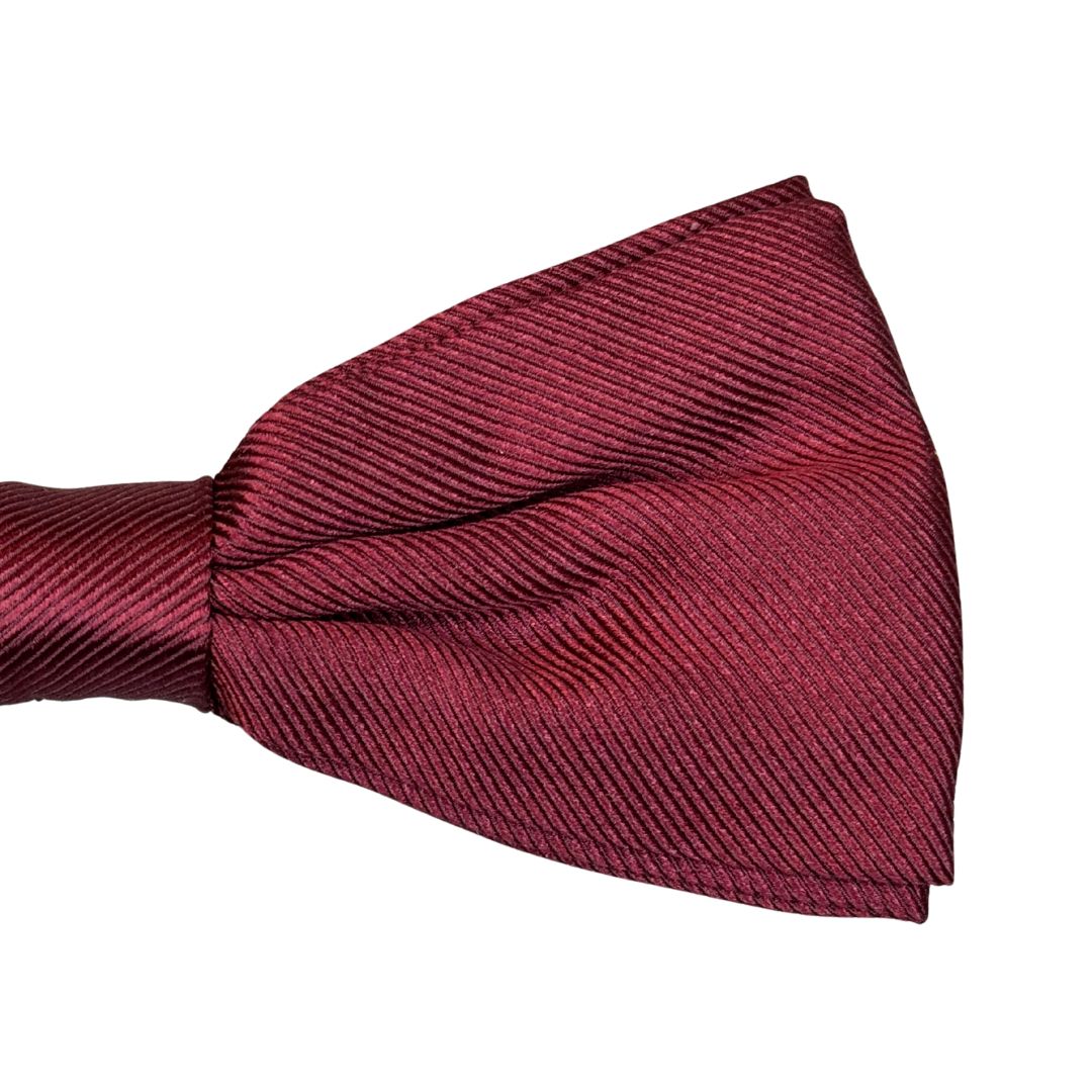 Papillon annodato a mano regolabile in seta motivo twill tinta unita