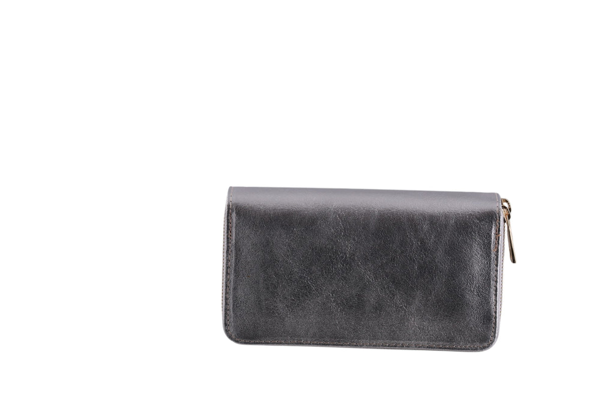Portafoglio donna 2 zip laminato