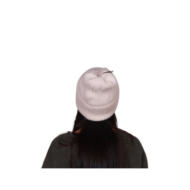 Cappello donna caldo con risvolto in misto angora tinta unita Made in Italy