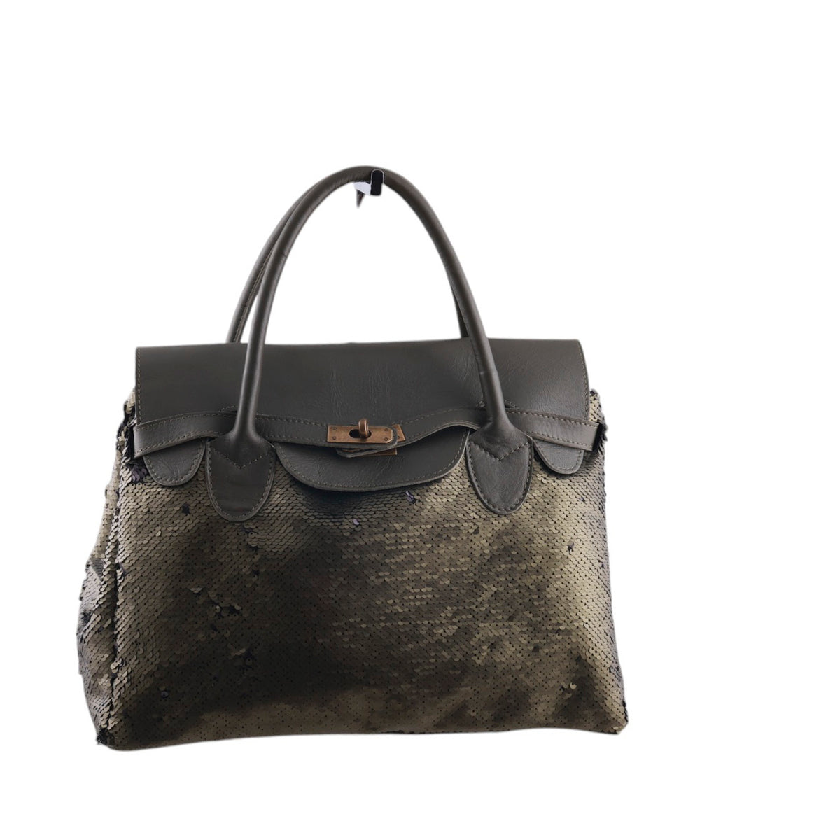 Borsa a Mano Elegante con Paillettes e Dettagli in Pelle