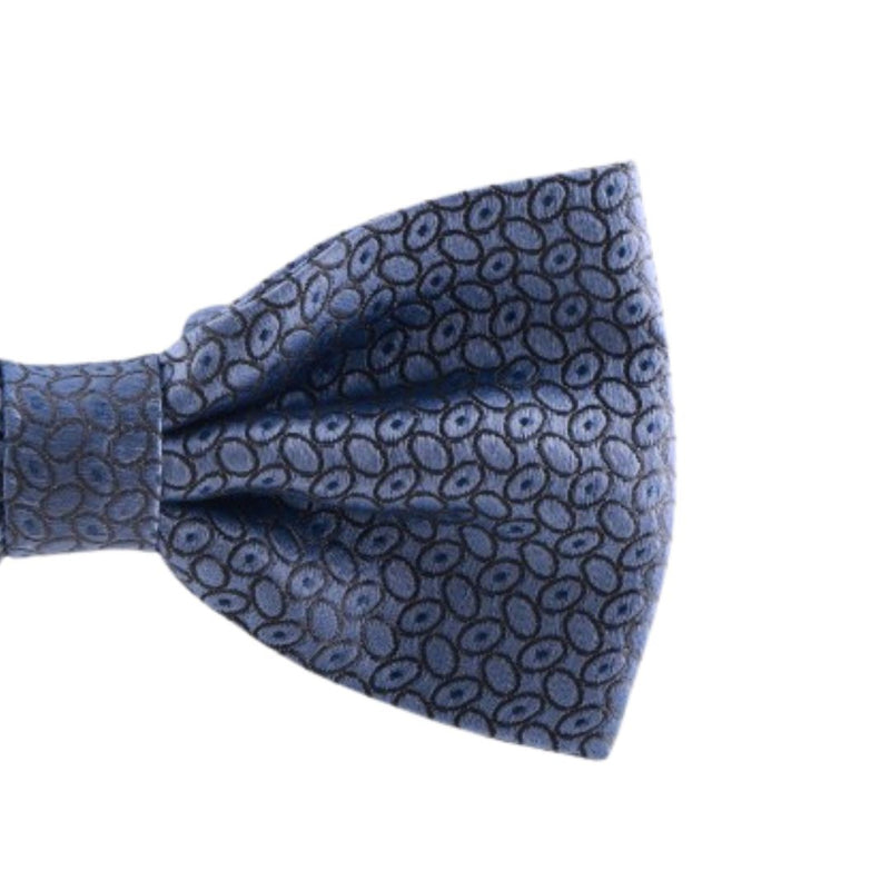 Papillon fantasia ovali in pura seta con tessitura jacquard e nodo sartoriale