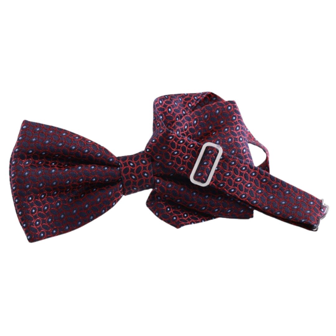 Papillon fantasia ovali in pura seta con tessitura jacquard e nodo sartoriale