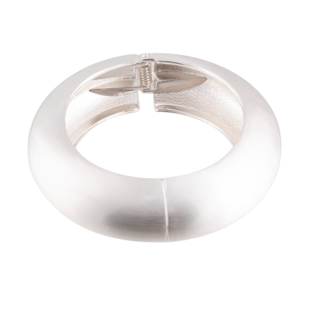 Bracciale rigido bombato satinato