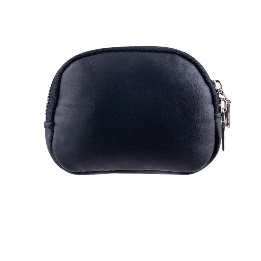 Portamonete in vero cavallino fantasia zebrata con struttura in pelle rigida