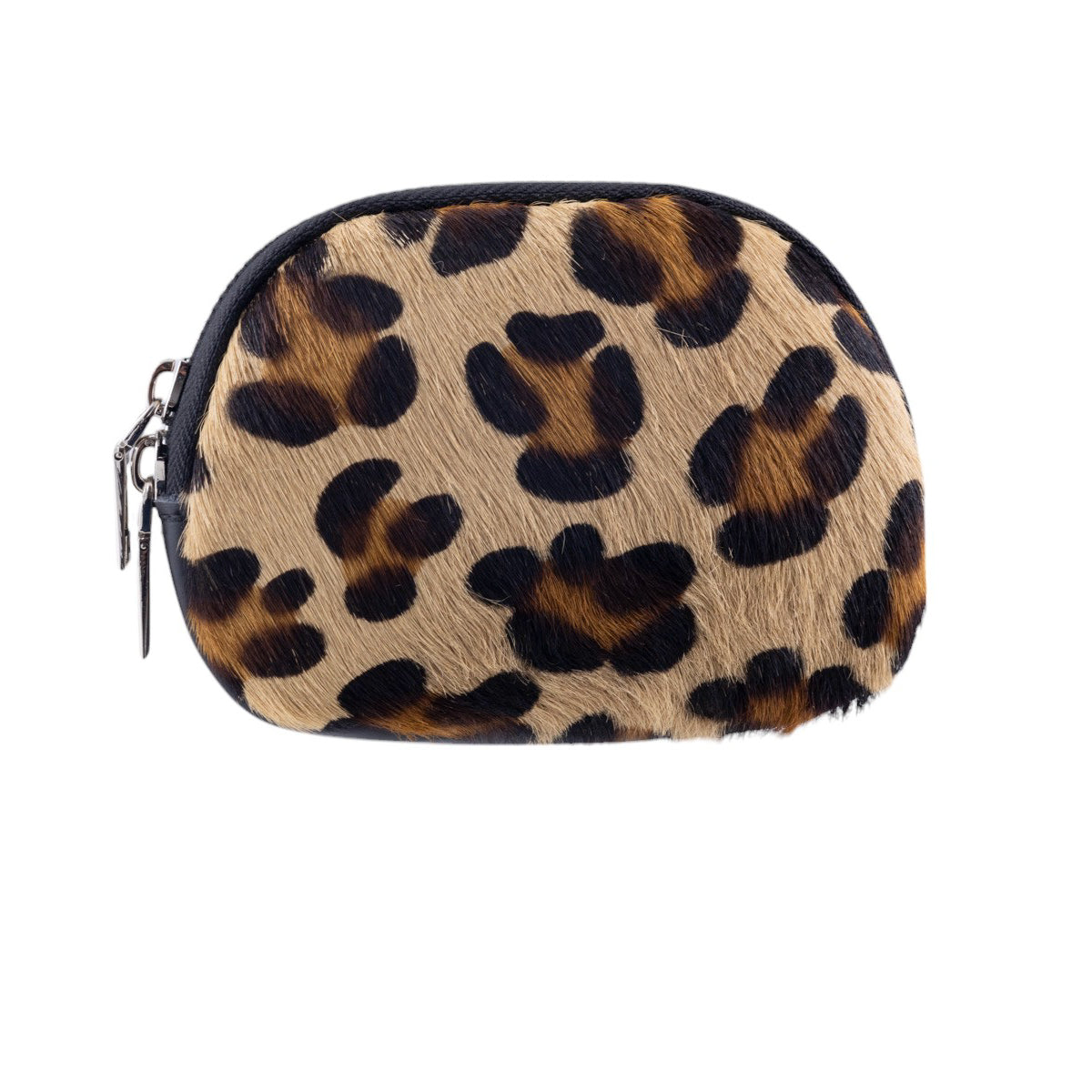 Portamonete in vero cavallino fantasia maculata con finiture in pelle liscia