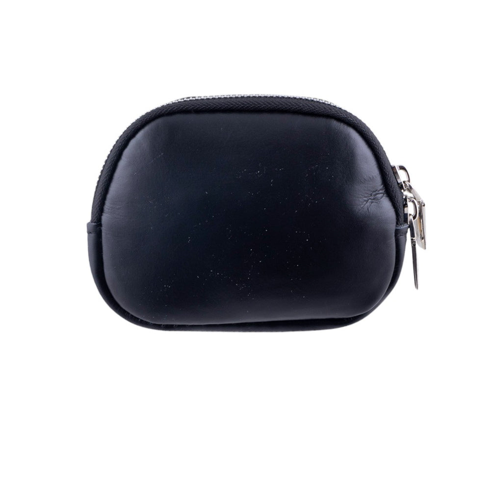 Portamonete in vero cavallino fantasia maculata con finiture in pelle liscia