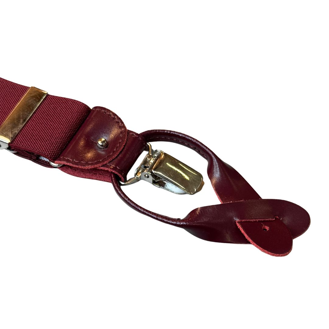 Bretelle da uomo monocolore con clips e bottoni