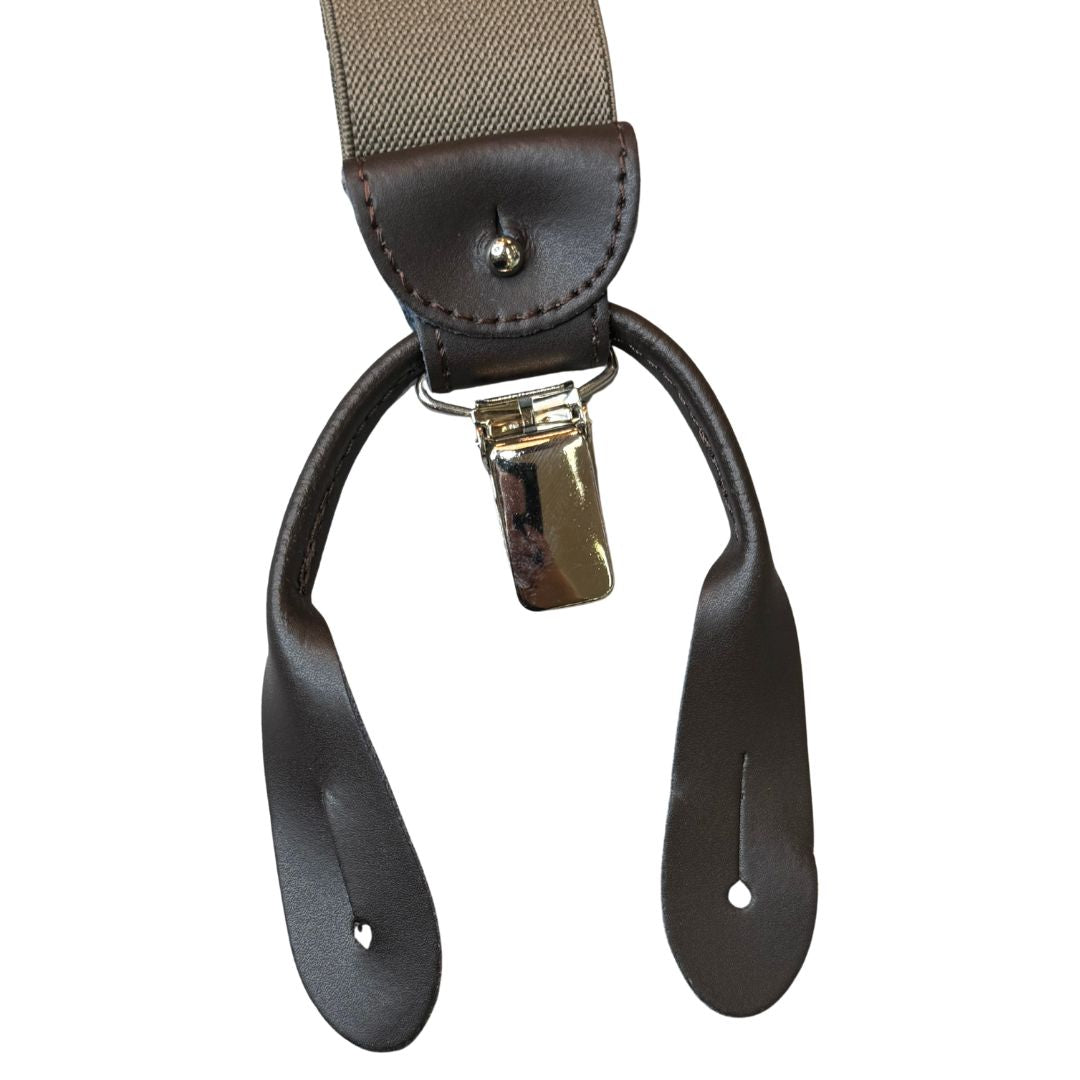 Bretelle da uomo monocolore con clips e bottoni