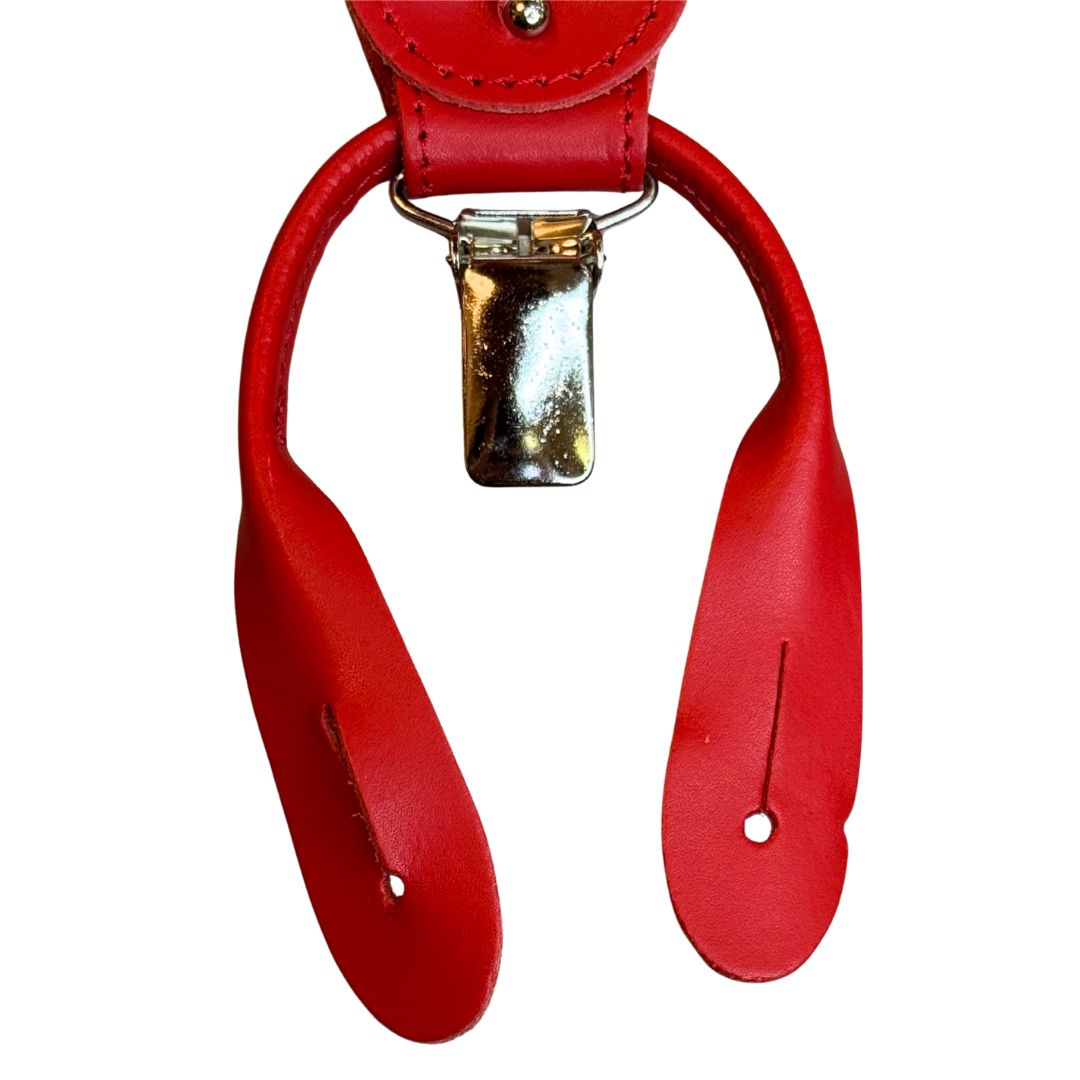 Bretelle da uomo monocolore con clips e bottoni