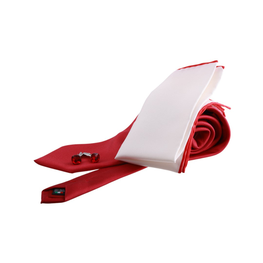 Box cravatta gemelli pochette tinta unita