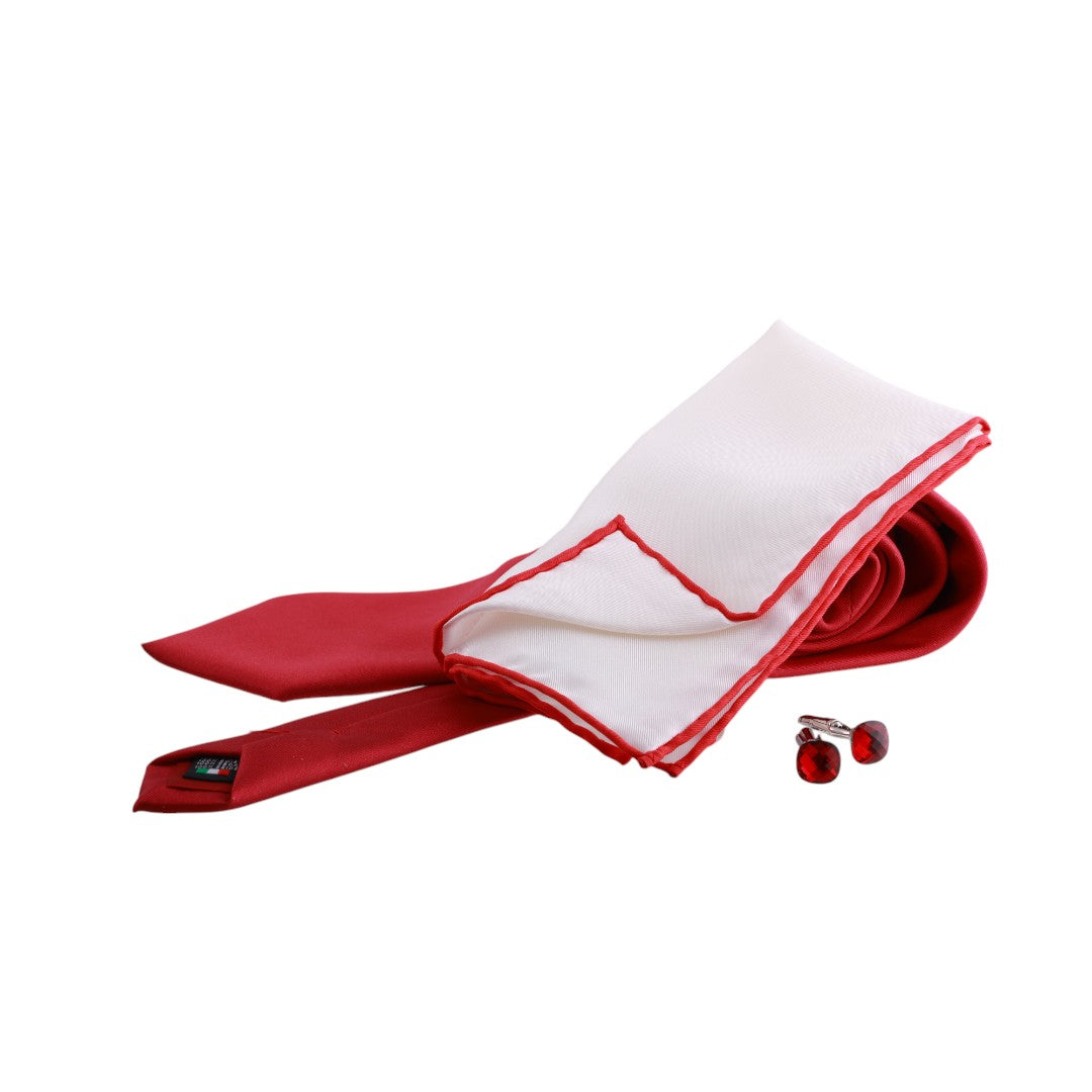 Box cravatta gemelli pochette tinta unita