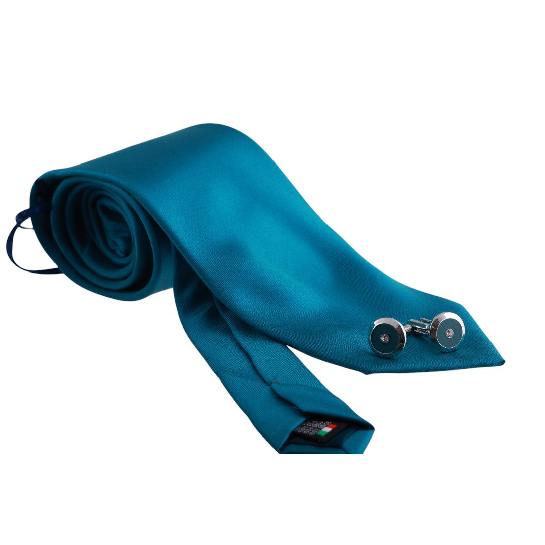 Box cravatta gemelli pochette tinta unita