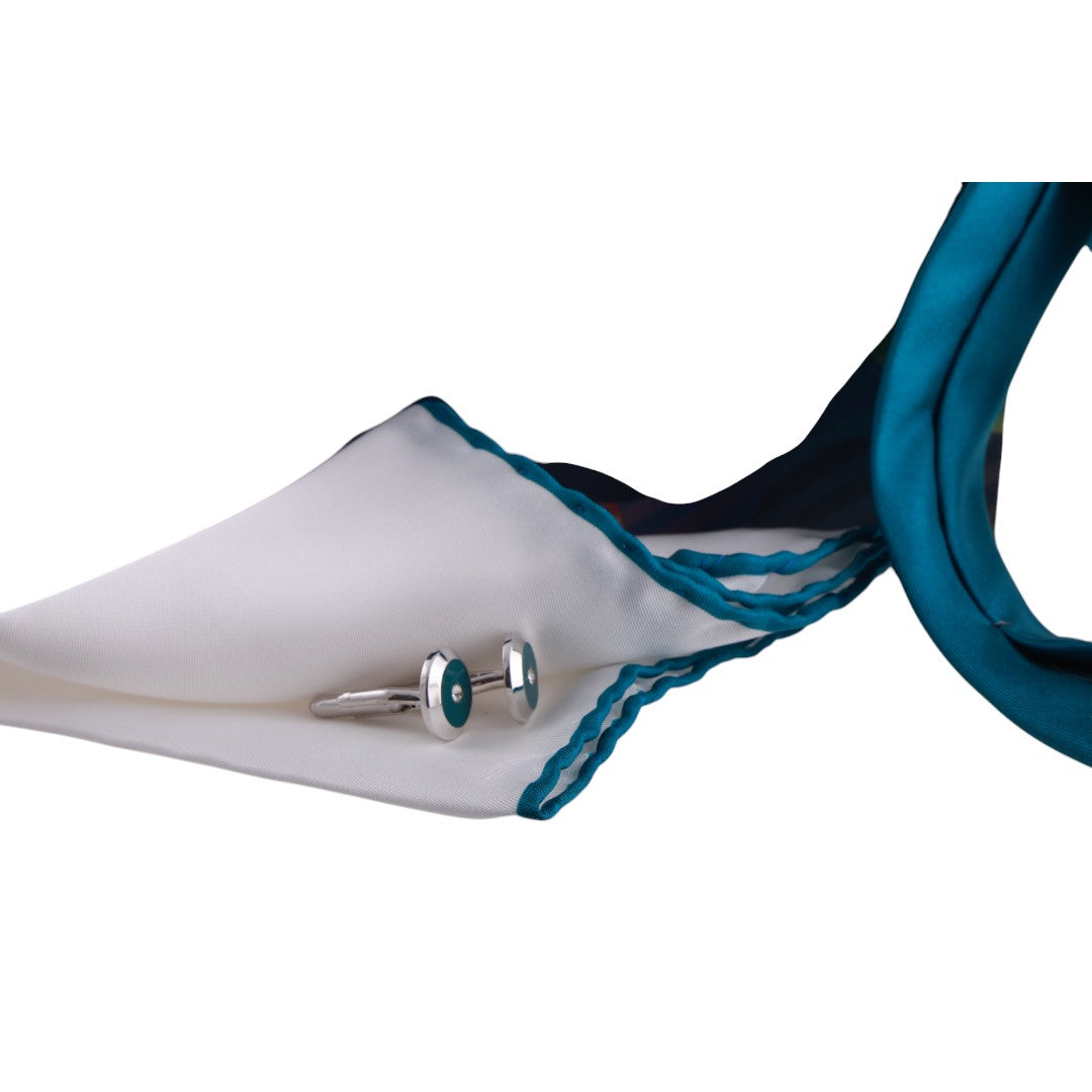 Box cravatta gemelli pochette tinta unita