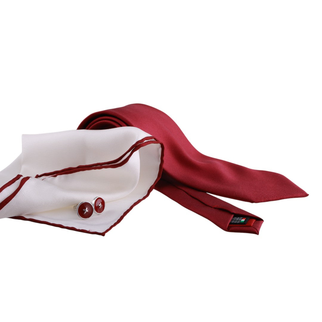 Box cravatta gemelli pochette tinta unita