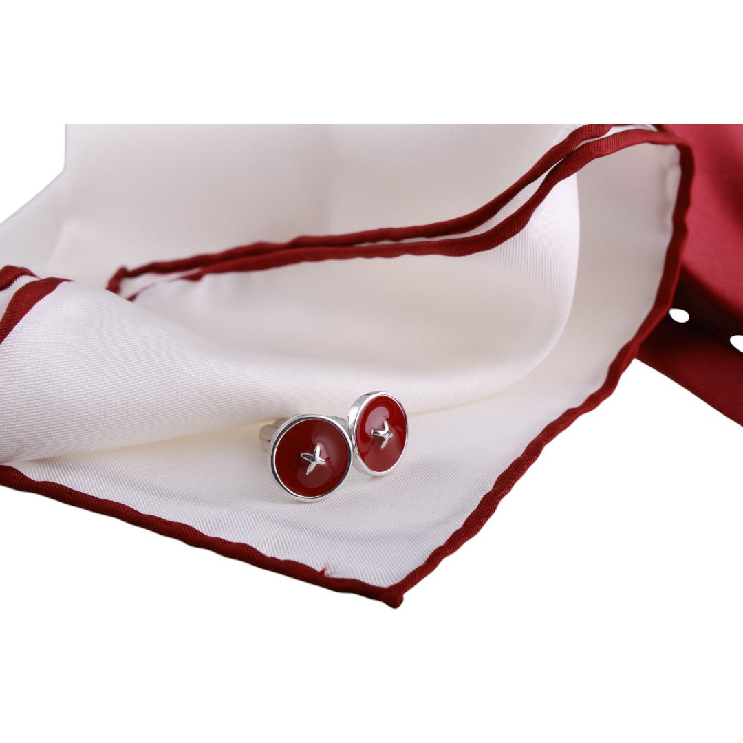 Box cravatta gemelli pochette tinta unita