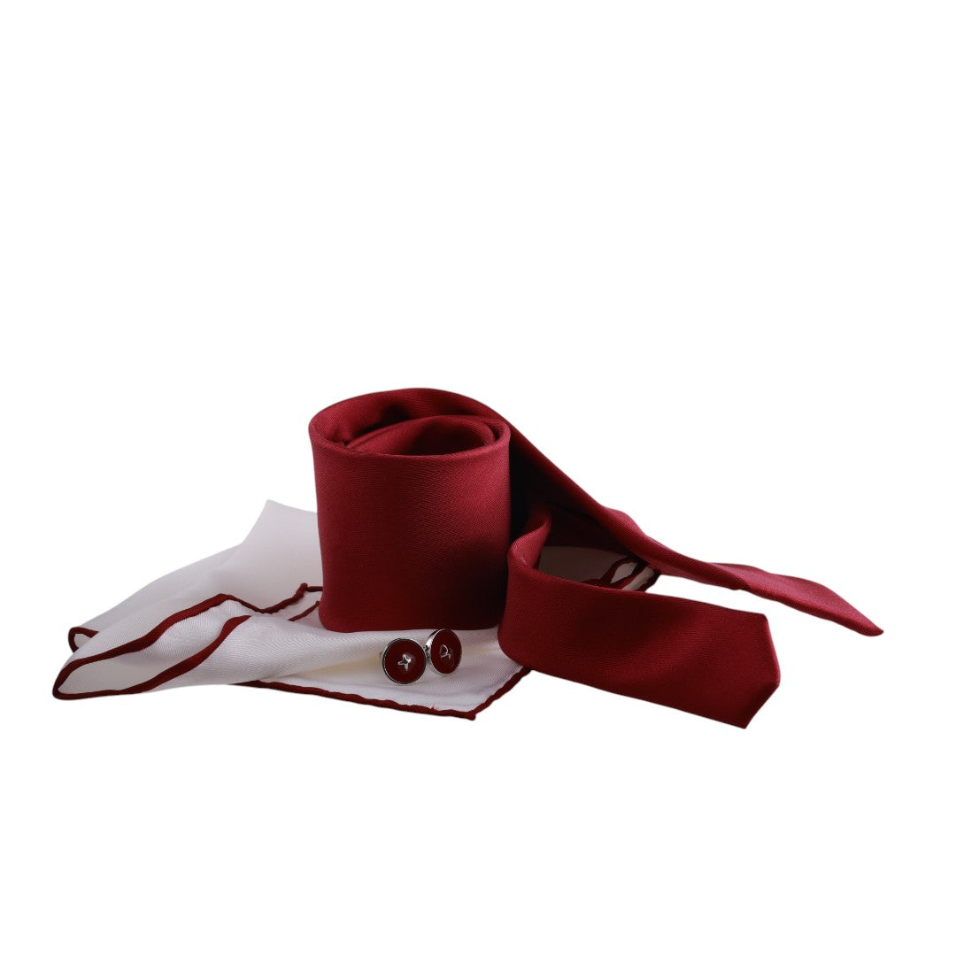 Box cravatta gemelli pochette tinta unita