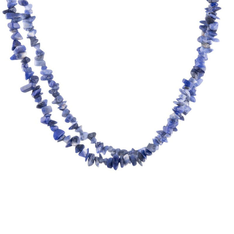 Collana in pietra naturale effetto lapislazzuli con lavorazione a scaglie