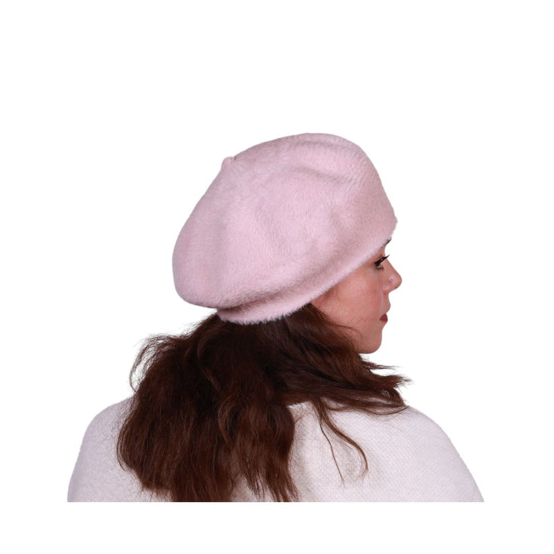 Cappello basco da donna in tessuto peloso morbido e caldo a Made in Italy