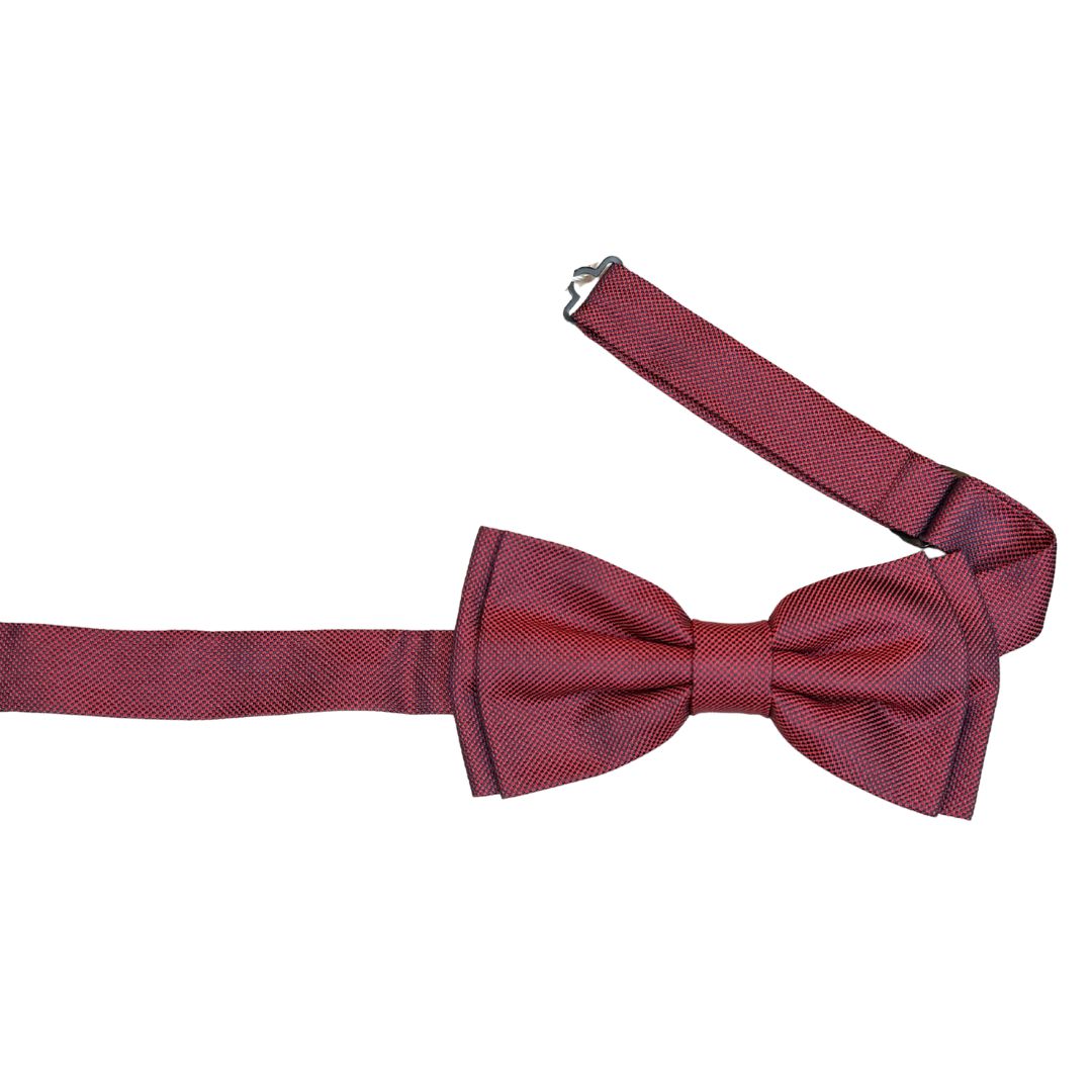 Papillon in seta oxford annodato a mano con texture microtrama e profilo in tono