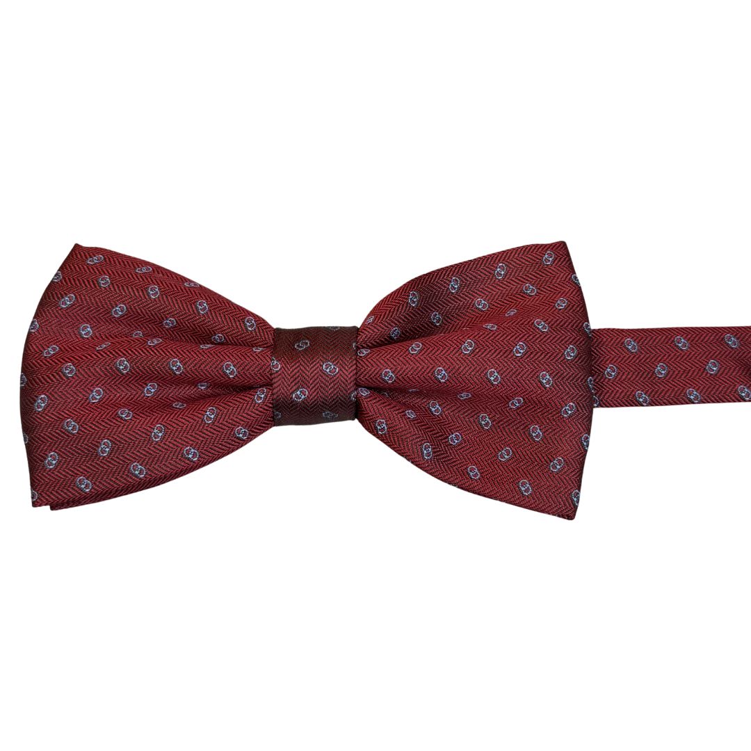 Papillon in seta jacquard anelli uniti rifinito a mano con cura sartoriale