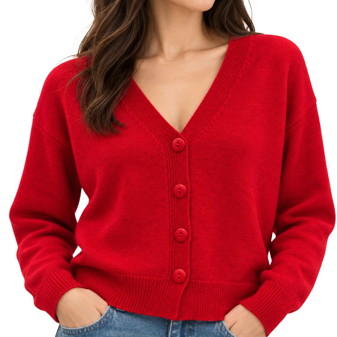 Cardigan donna scollo a V