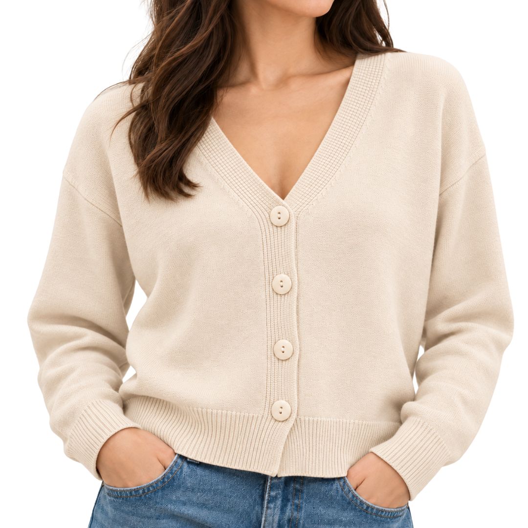 Cardigan donna scollo a V