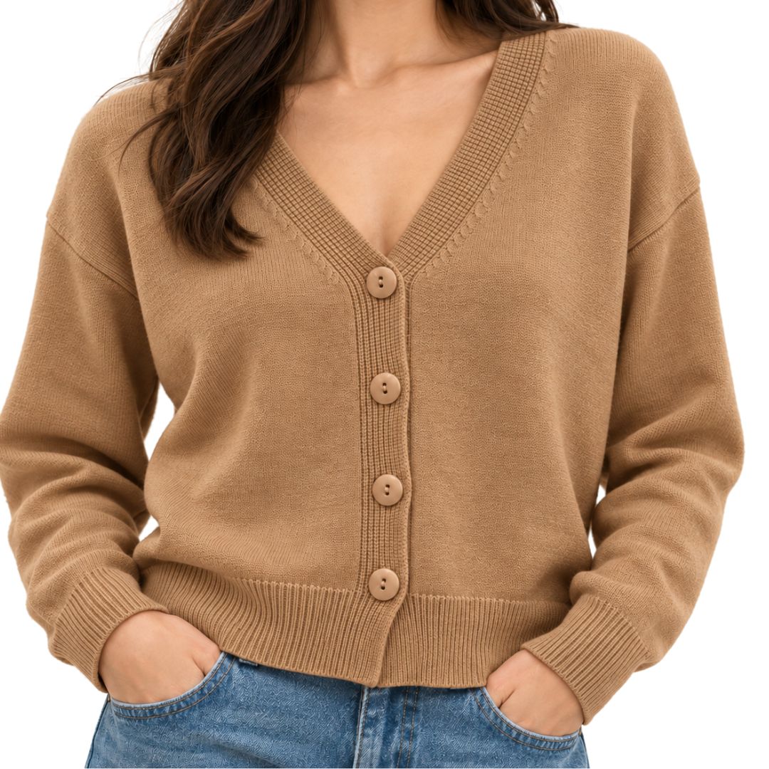 Cardigan donna scollo a V