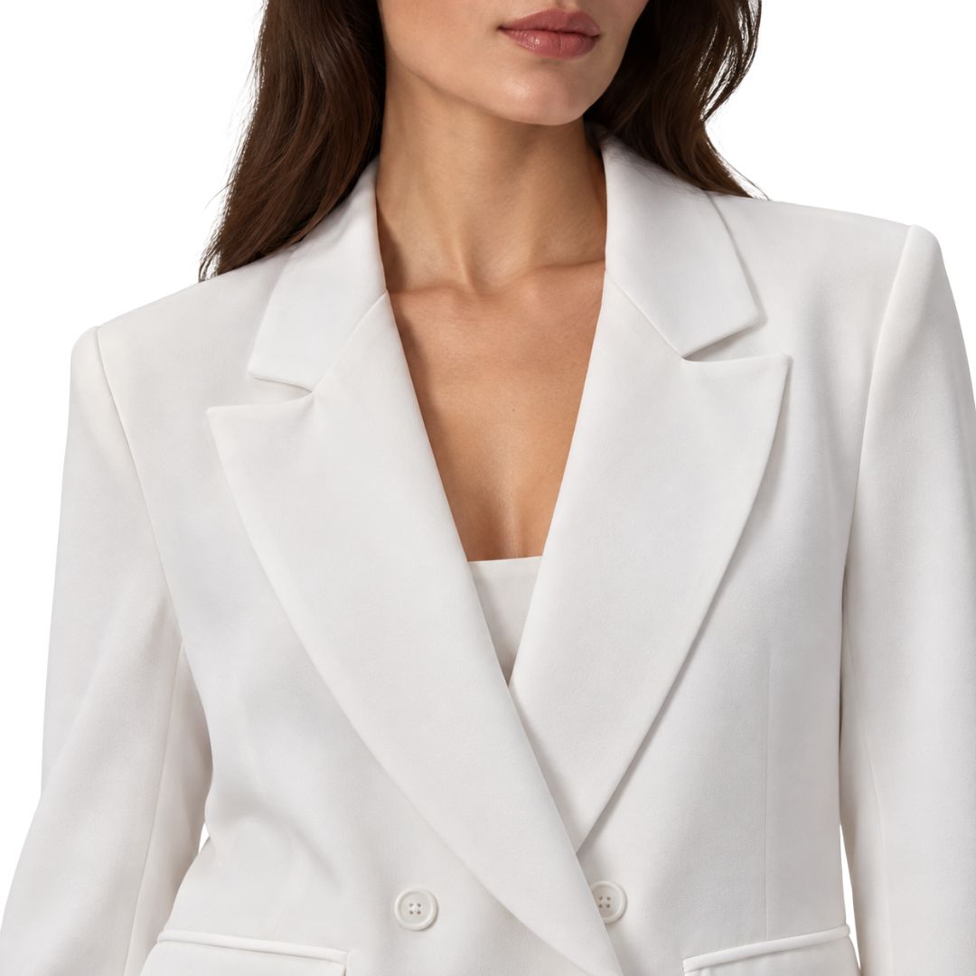 Giacca donna bianca doppio petto in tessuto tecnico Made in Italy