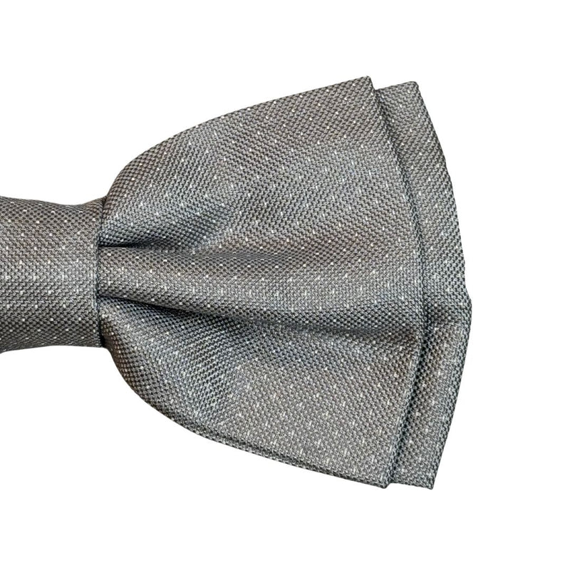 Papillon jacquard in seta pois bianchi annodato a mano con finitura sartoriale