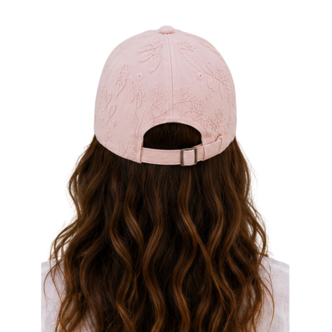 Cappello donna con visiera, in cotone, con ricami a rilievo Made in Italy