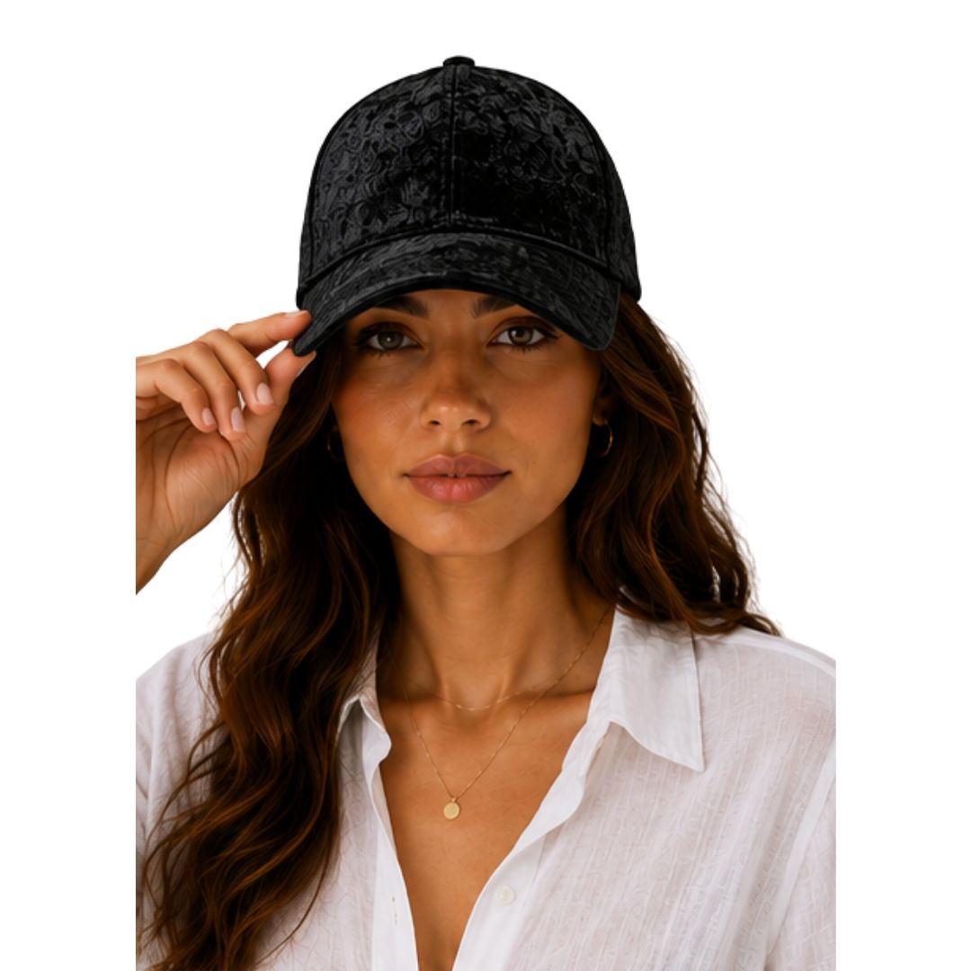 Cappello donna con visiera, in tessuto spalmato cangiante Made in Italy