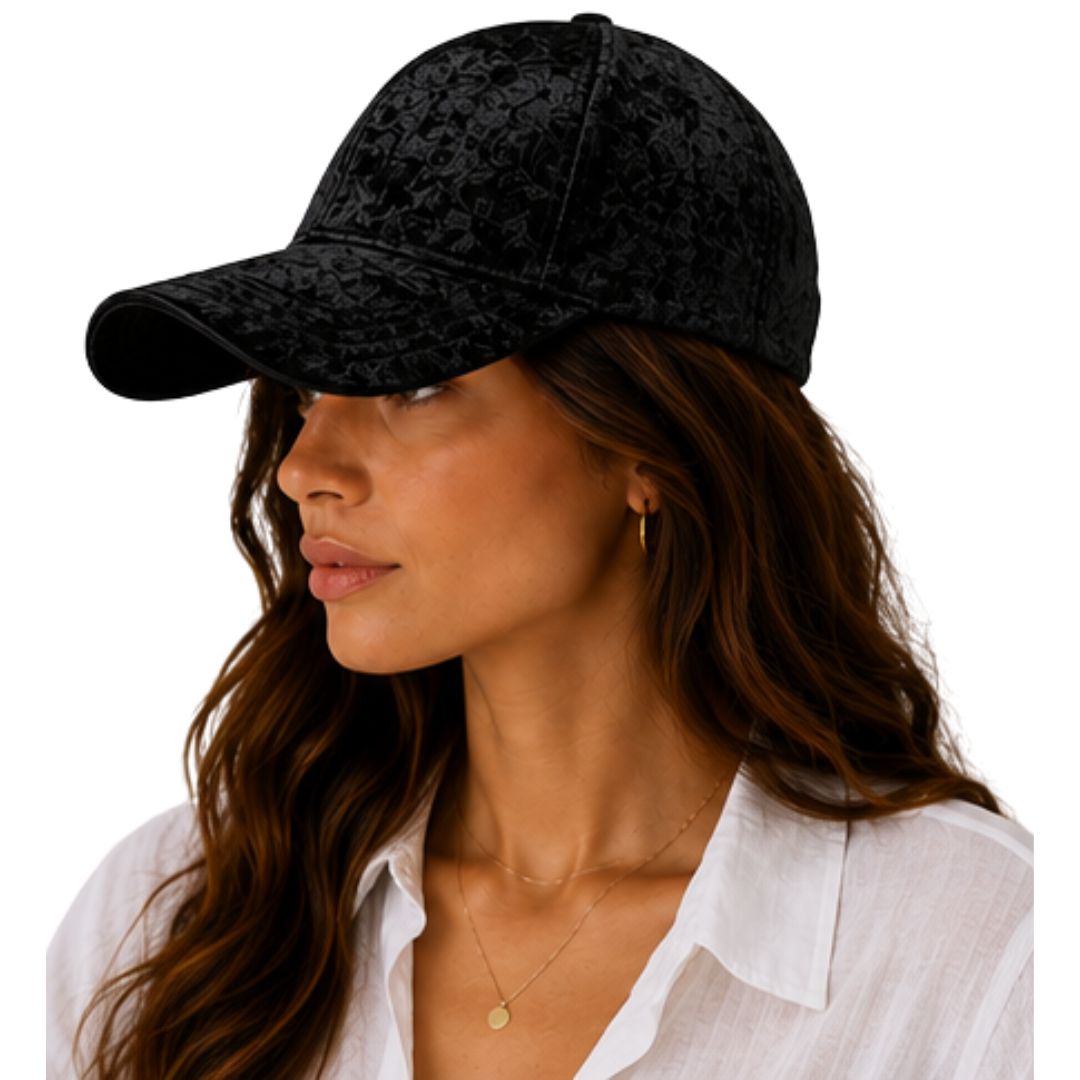 Cappello donna con visiera, in tessuto spalmato cangiante Made in Italy