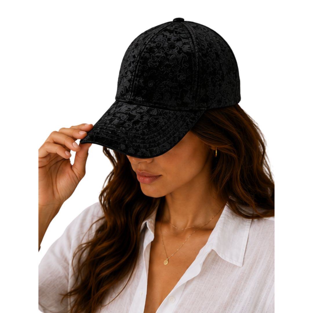 Cappello donna con visiera, in tessuto spalmato cangiante Made in Italy