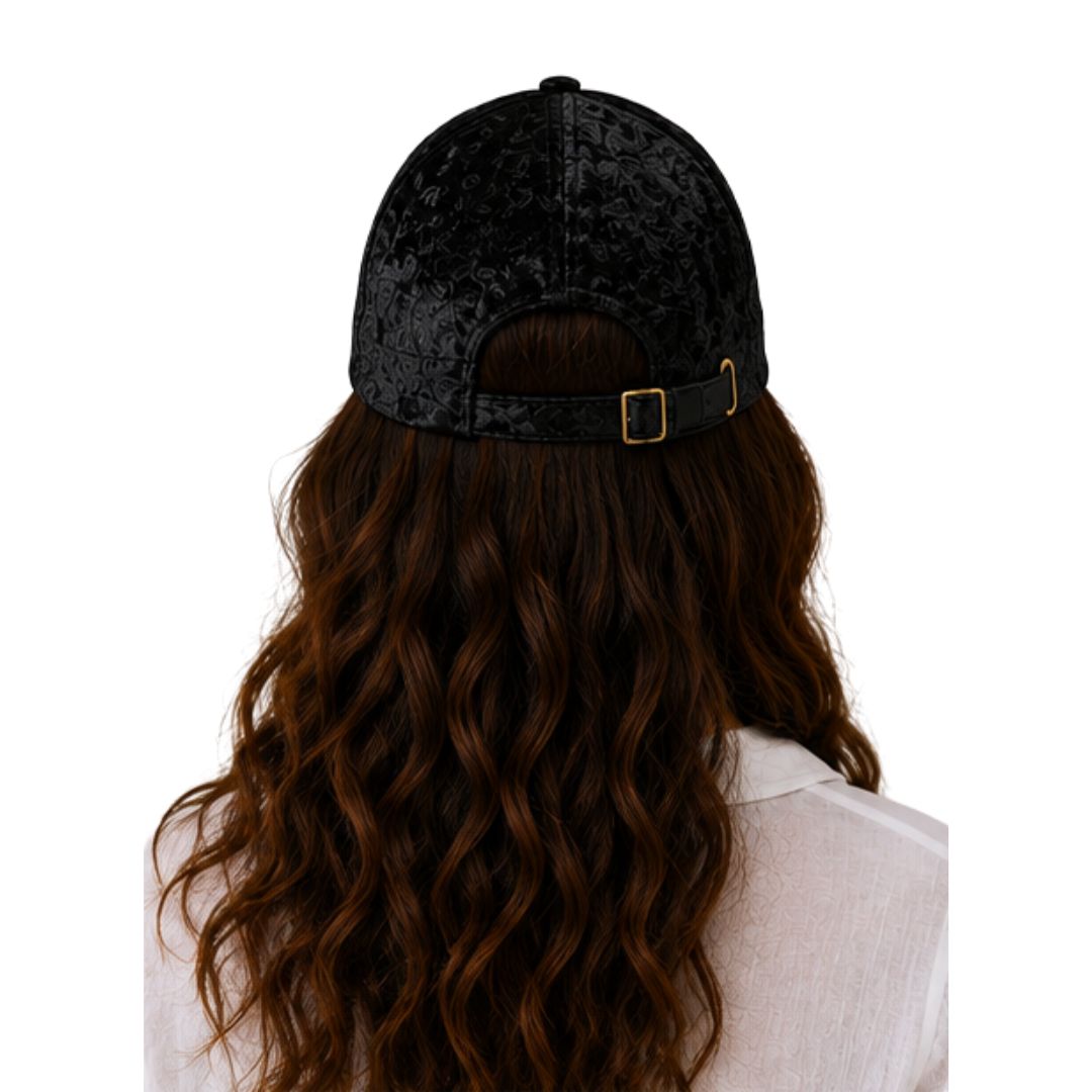 Cappello donna con visiera, in tessuto spalmato cangiante Made in Italy