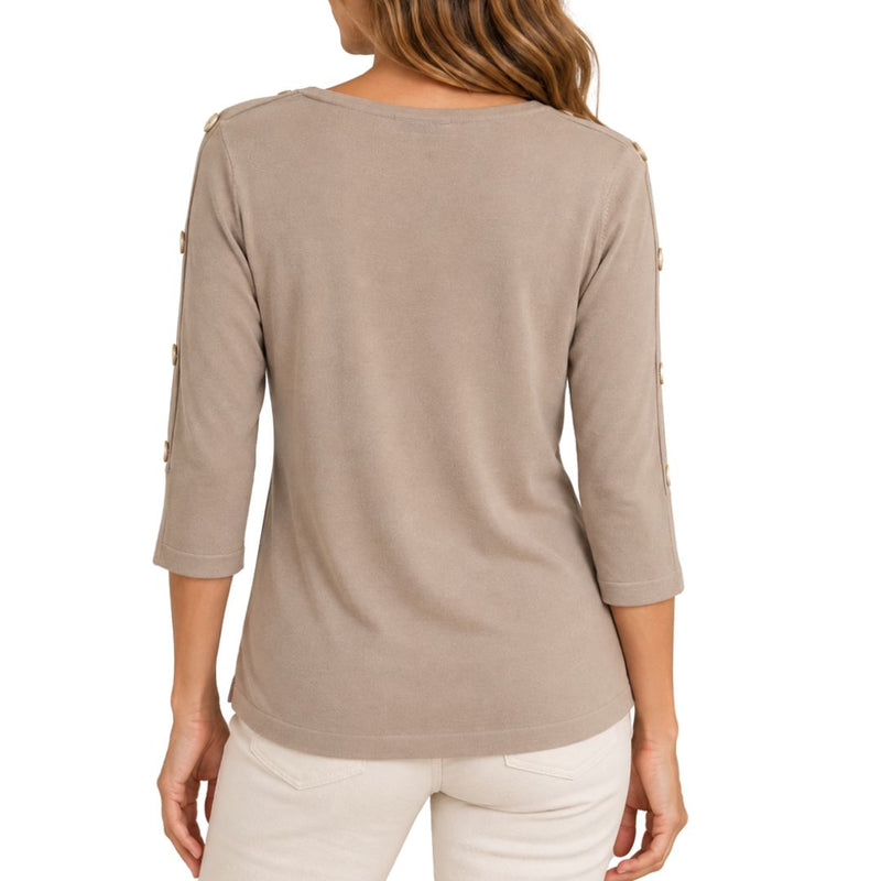 Maglia donna manica 3/4 con bottoni